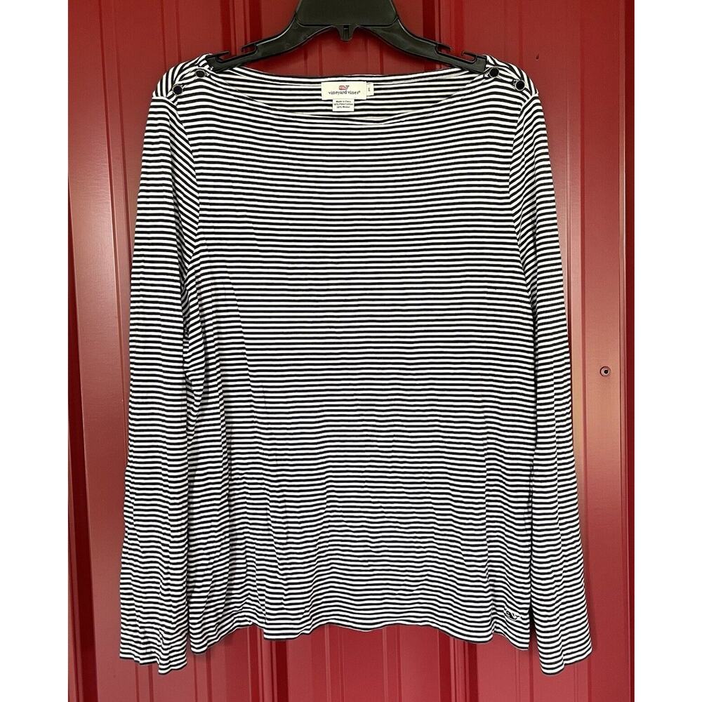 Vineyard Vines Top Nautical Striped‎ Soft Pima Cotton Modal Blend Long Sleeve XL